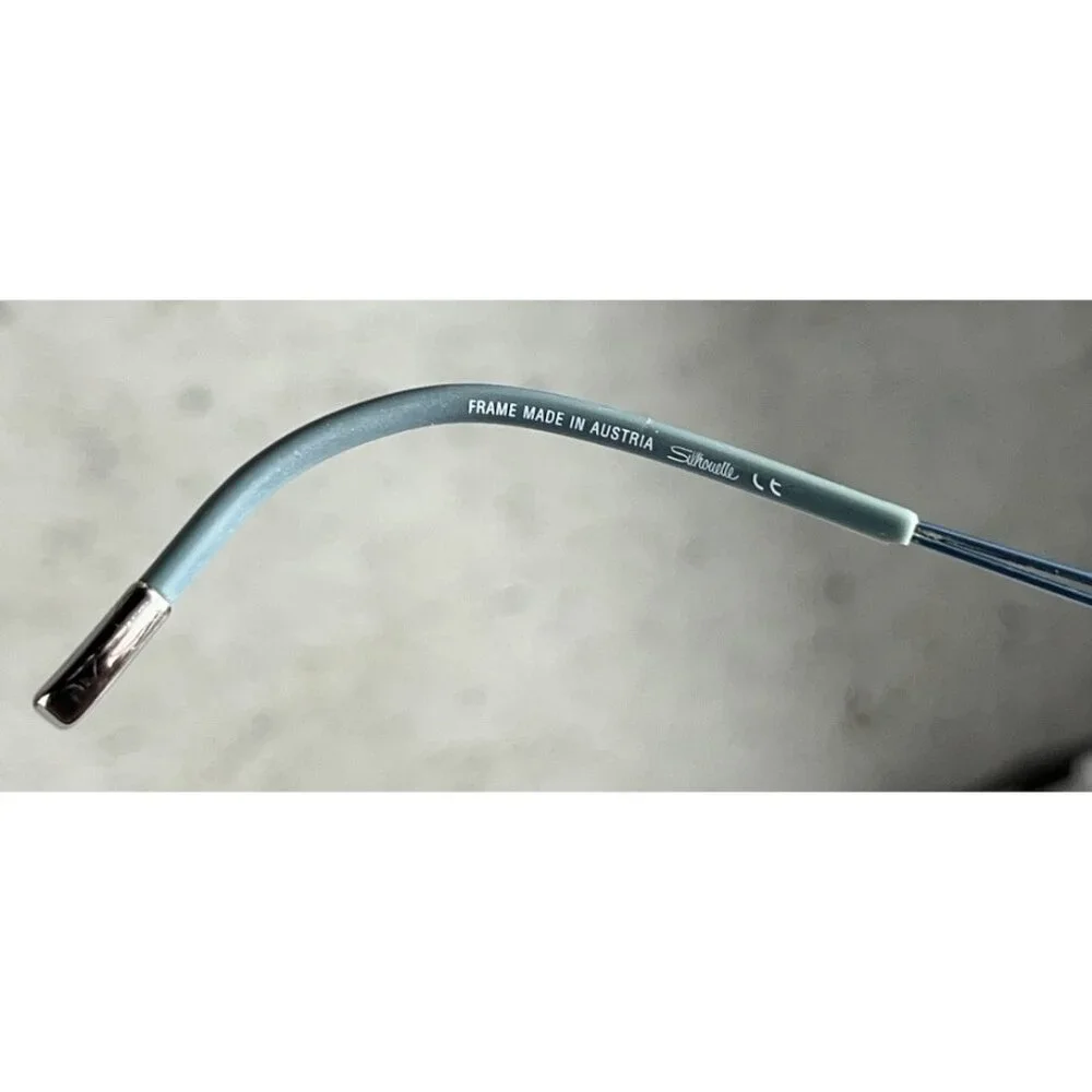 Silhouette 5521 FB 5040 Rimless Round Blue Gunmetal Eyeglasses Frames 52-17-140